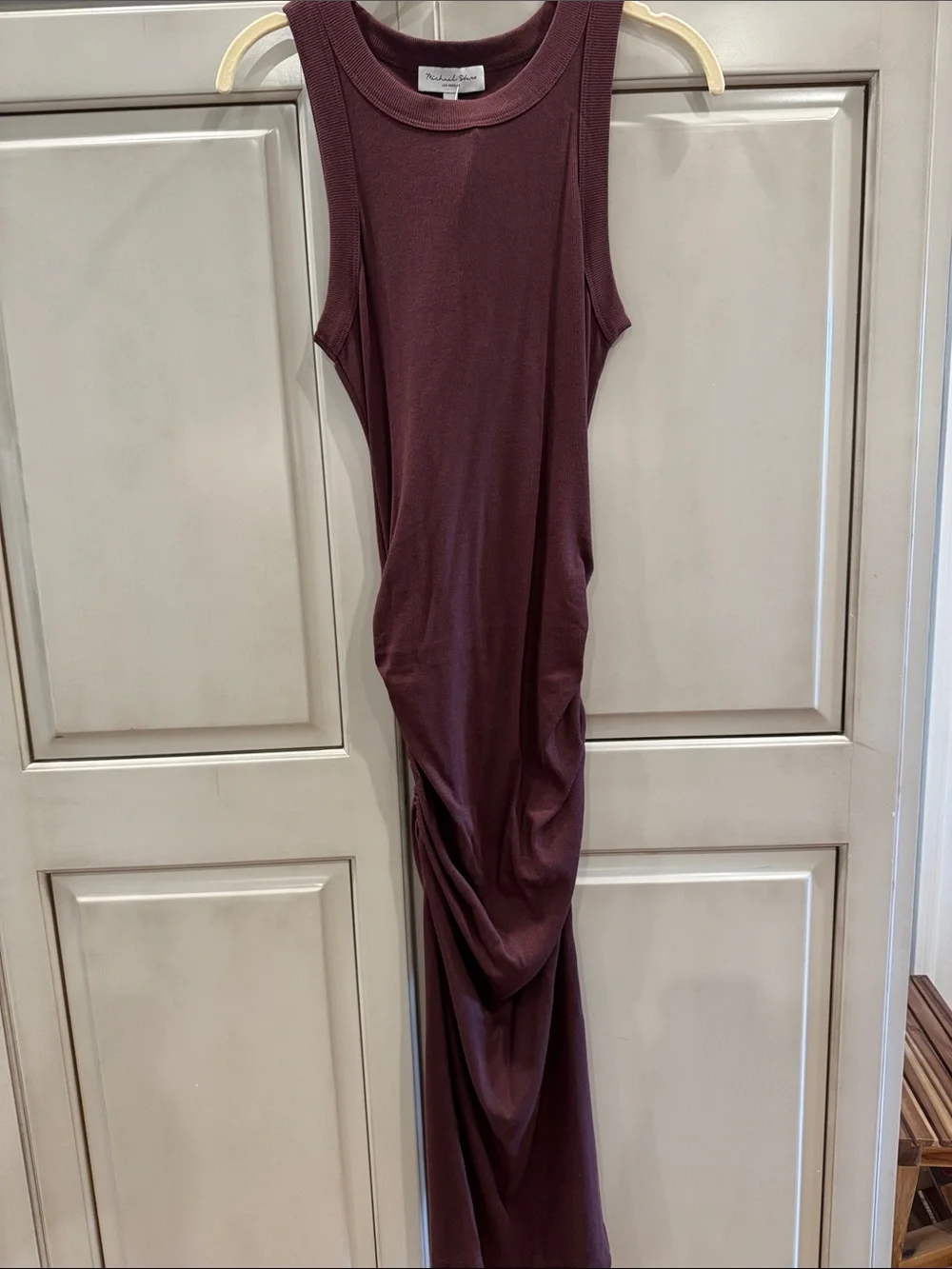 Michael Stars Sleeveless Ruched Maxi Dress in Wine